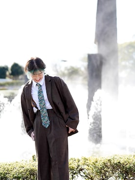 セットアップ（ブラウン系）を使った「成人式」の人気ファッション