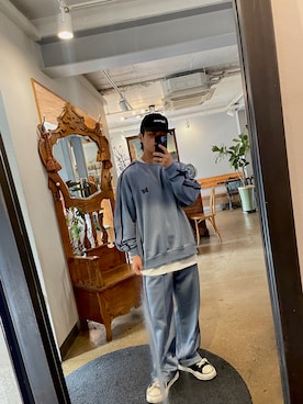 Needlesのスウェット（ブルー系）を使った人気ファッション