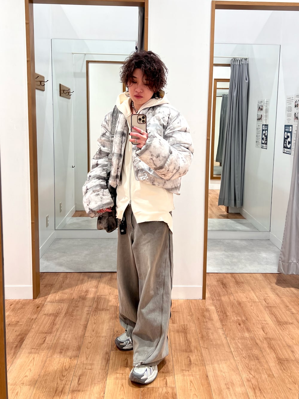 GRANCY】Printed Short Real Down / プリントショートリアルダウンを