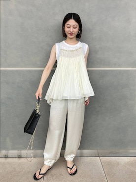 Curensology(カレンソロジー)/コットンシルクギャザーキャミソールを