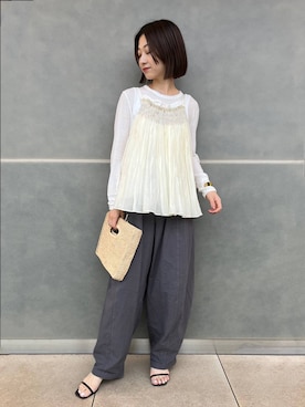 Curensology(カレンソロジー)/コットンシルクギャザーキャミソールを