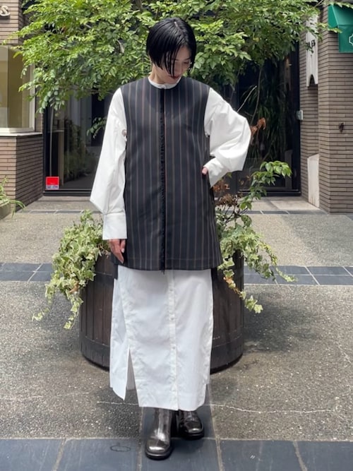 セール】W TRIANGLE TUCK SH OP / ダブルトライアングルタックシャツ