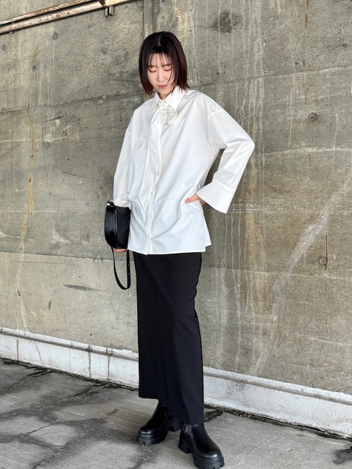 セール】【柳橋唯コラボ】ワイドスリーブタイネックシャツ（シャツ