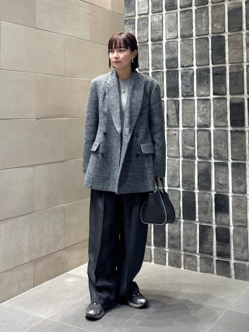 セール】毛ブレンド ヘリンボーン ジャケットコート（テーラード