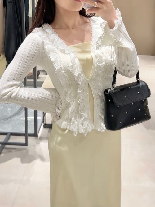 フリルレースコンビニットカーデ（カーディガン/ボレロ）｜FRAY I.D