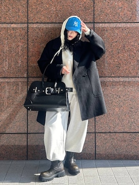 オンオフで着回し可能☆】ショートビーバーウールミドルコート/580964