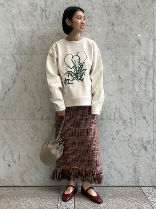 CABaN ウールコットンダブルフェイス エンブロイダリープルオーバー