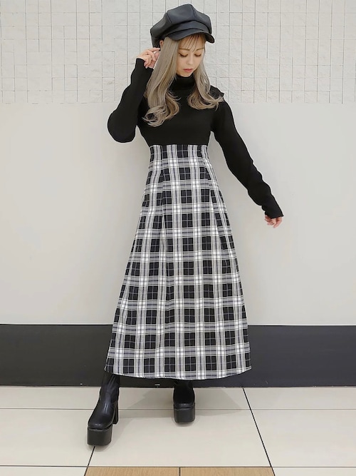 NOMAE oneway シャギーボレロロングチェックワンピース 必読】NOMAE