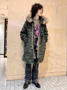 HYSTERIC GLAMOURのモッズコートを使ったメンズ人気ファッション