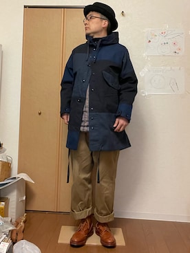 Engineered Garmentsのモッズコートを使った人気ファッション