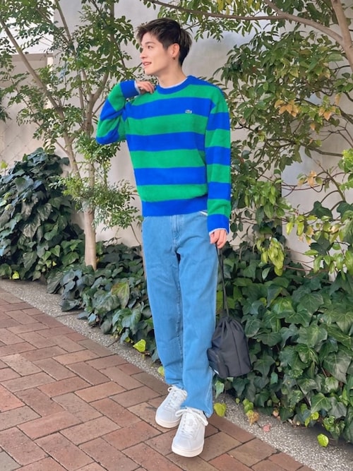 LACOSTE（ラコステ） セーター ニット ボーダーシャギーニットセーター