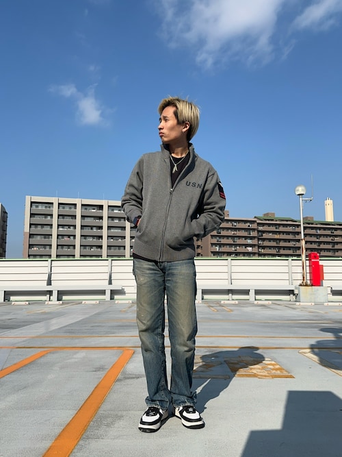NAVAL STAND COLLAR ZIP KNIT JACKET / ネイバル スタンド カラー