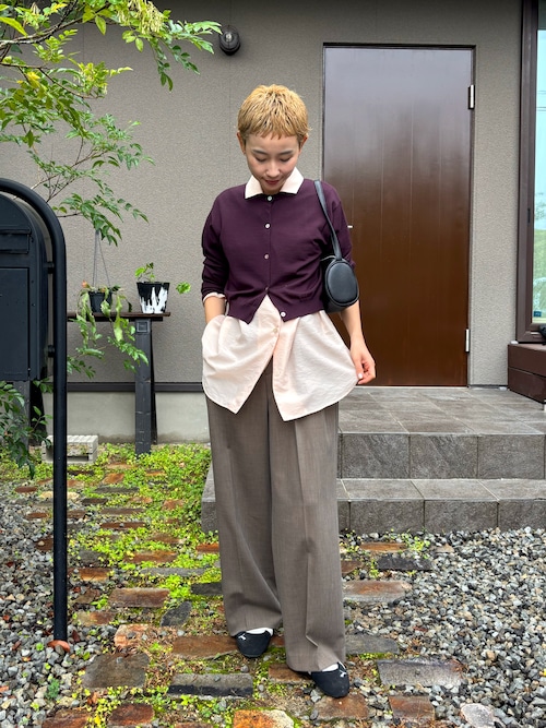 6 カーディガン 「6(ROKU)」ウール クロップド カーディガン