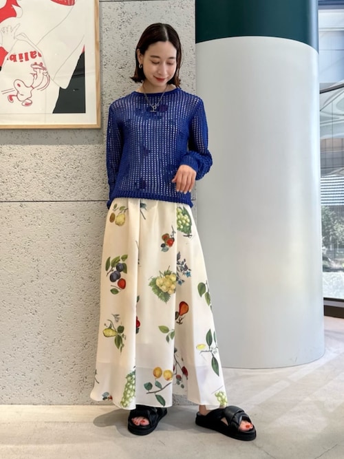 コットンメッシュ クルーネックプルオーバー（ニット/セーター