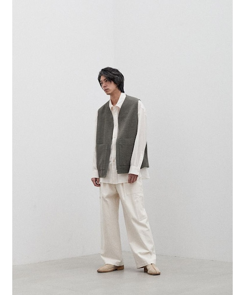 LIDNM（リドム）の「LIGHT TWEED ZIP VEST（ベスト）」 - WEAR