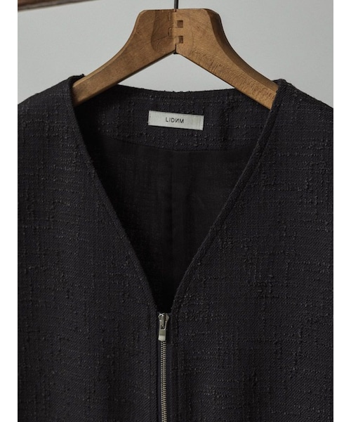 LIDNM（リドム）の「LIGHT TWEED ZIP VEST（ベスト）」 - WEAR