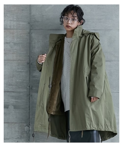 nissen（ニッセン）の「大きいサイズファーブルゾンライナー付モッズ