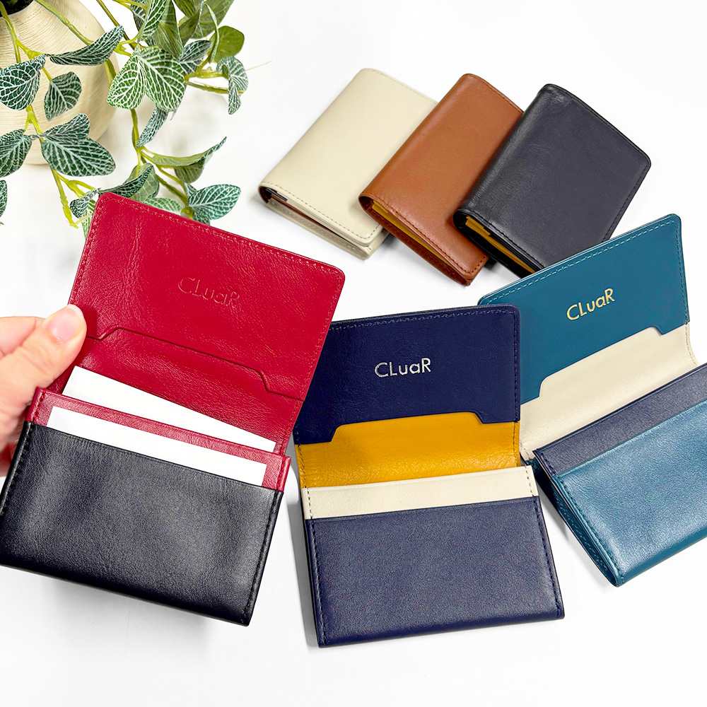 名入れ可】本革 名刺入れ サブポケット付き 50枚対応 LR0008 | CLuaR