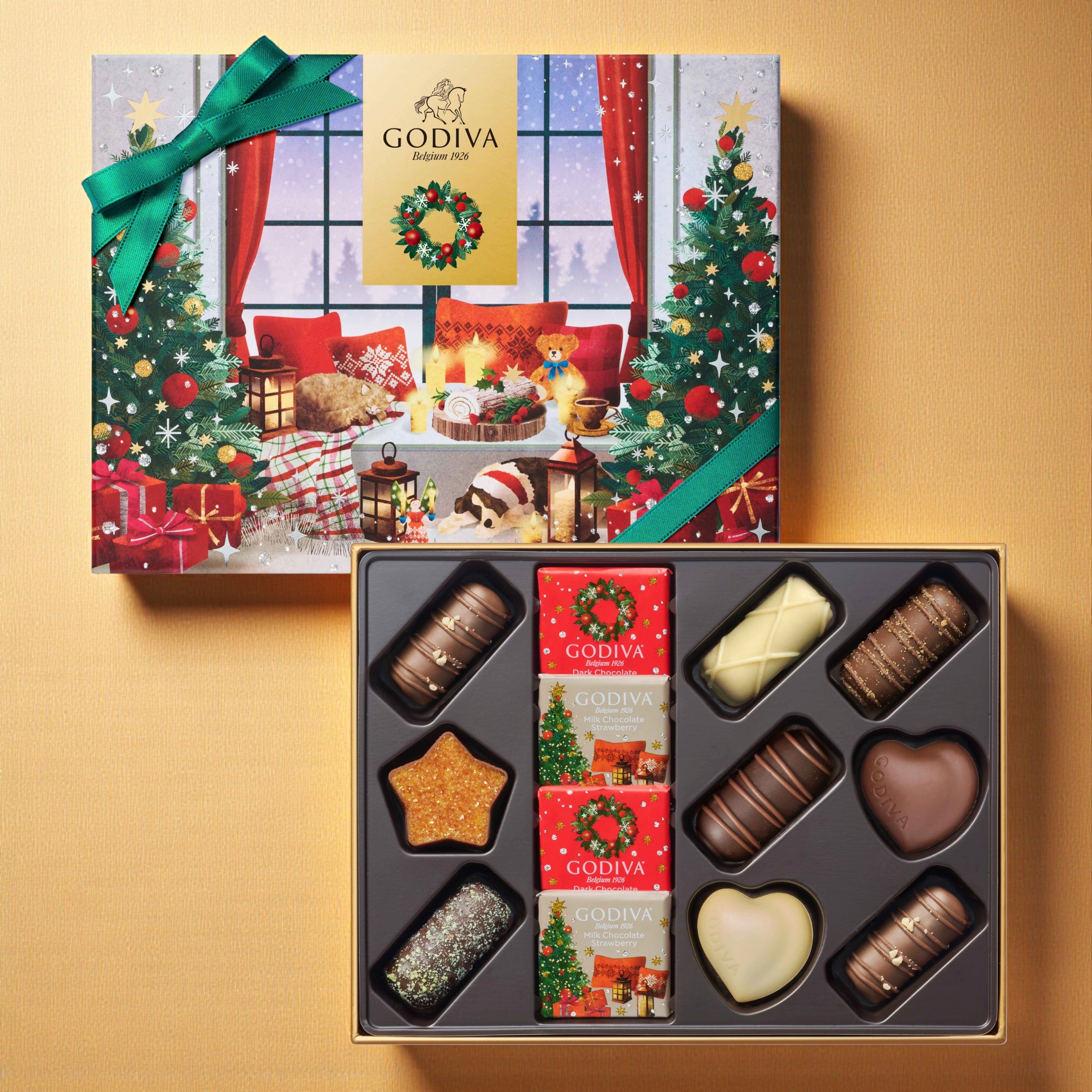 クリスマス限定ボックス付】クリスマス限定チョコとハンカチのセット