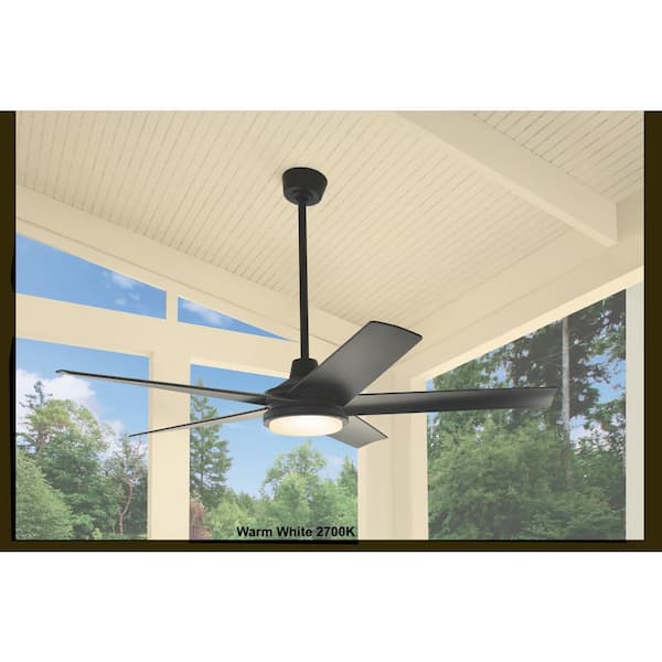 Hampton Bay Ladshaw 60 in. Indoor/Outdoor Wet Rated Matte Black