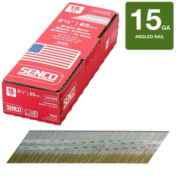 Senco 2-1/2 in. x 15-Gauge 3M Bright Steel Nail (3,000 per Box