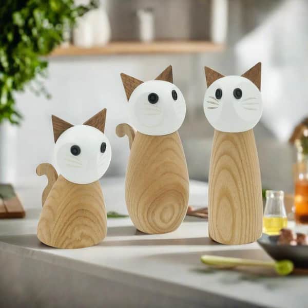 PETERSON HOUSEWARES Salt/Pepper Mill- Ash Wood Cat Salt/Pepper