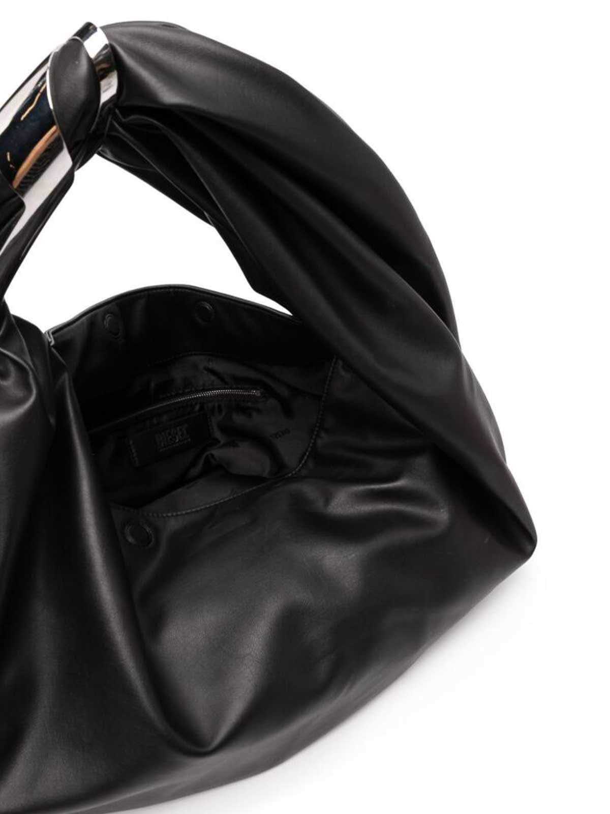 Diesel Leather tote bag black - Black - Women|P6203X09774T8013