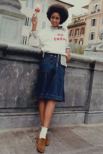 Marimekko Poiminnot Tumma A-Line Knee-Length Skirt | Anthropologie