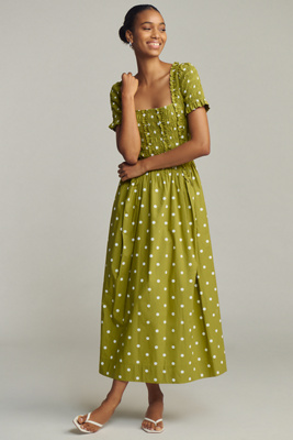 Damson Madder x Anthropologie Raphaela Shirred Maxi Dress