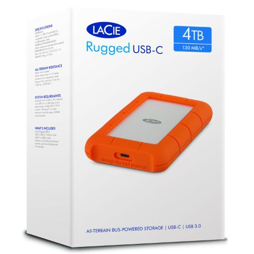 Buy LaCie Rugged USB-C 4 TB External HDD - Jessops