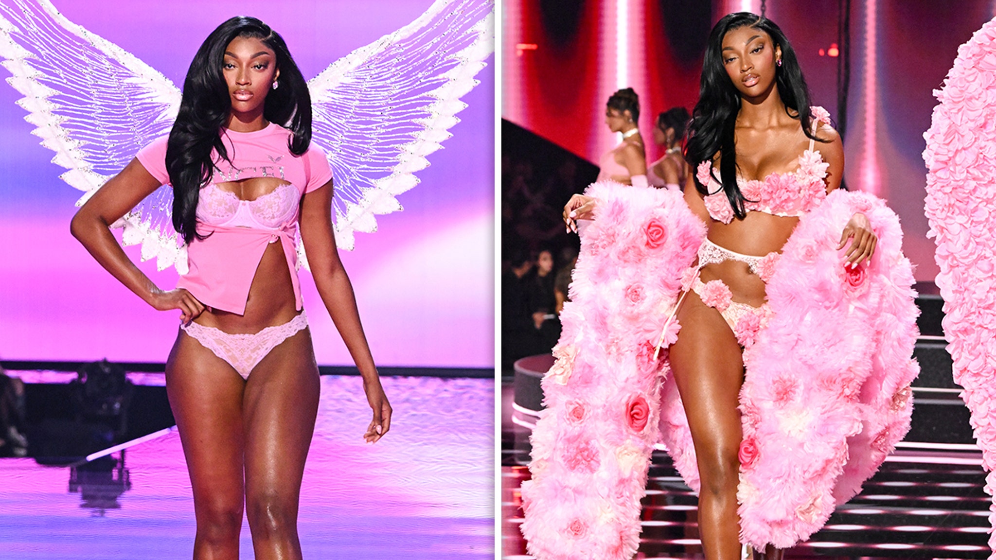 Angel Reese, Suni Lee Make History at Victoria's Secret Fashion Show