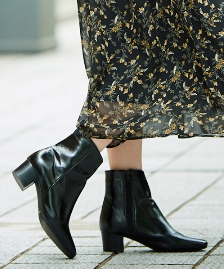 チャンキーヒールショートブーツ/le.coeur blanc(ルクールブラン