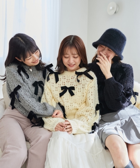 ロマンティックリボンニット/MAJESTIC LEGON(マジェスティックレゴン