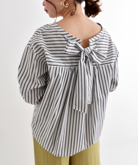 バックリボンストライプブラウス/le.coeur blanc(ルクールブラン