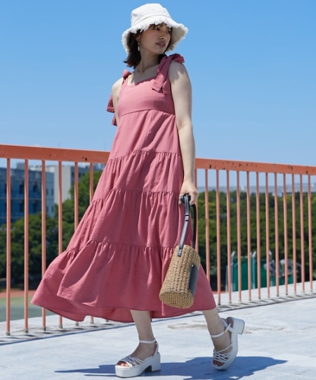 2way肩リボンティアードワンピース/MAJESTIC LEGON(マジェスティック