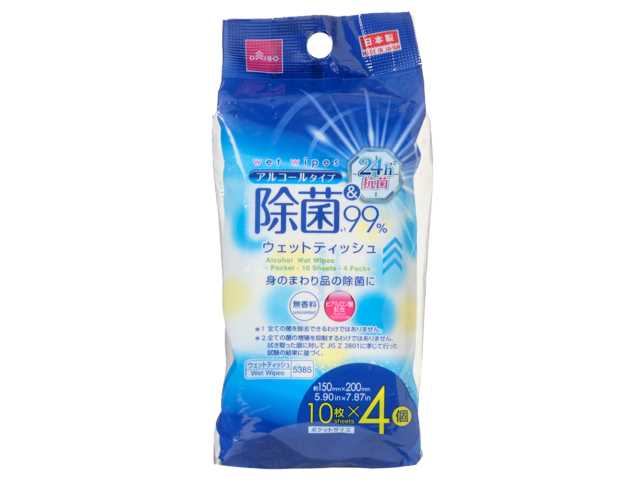 ダイソーアルコール除菌ウェット10枚 4個｜セブン‐イレブン