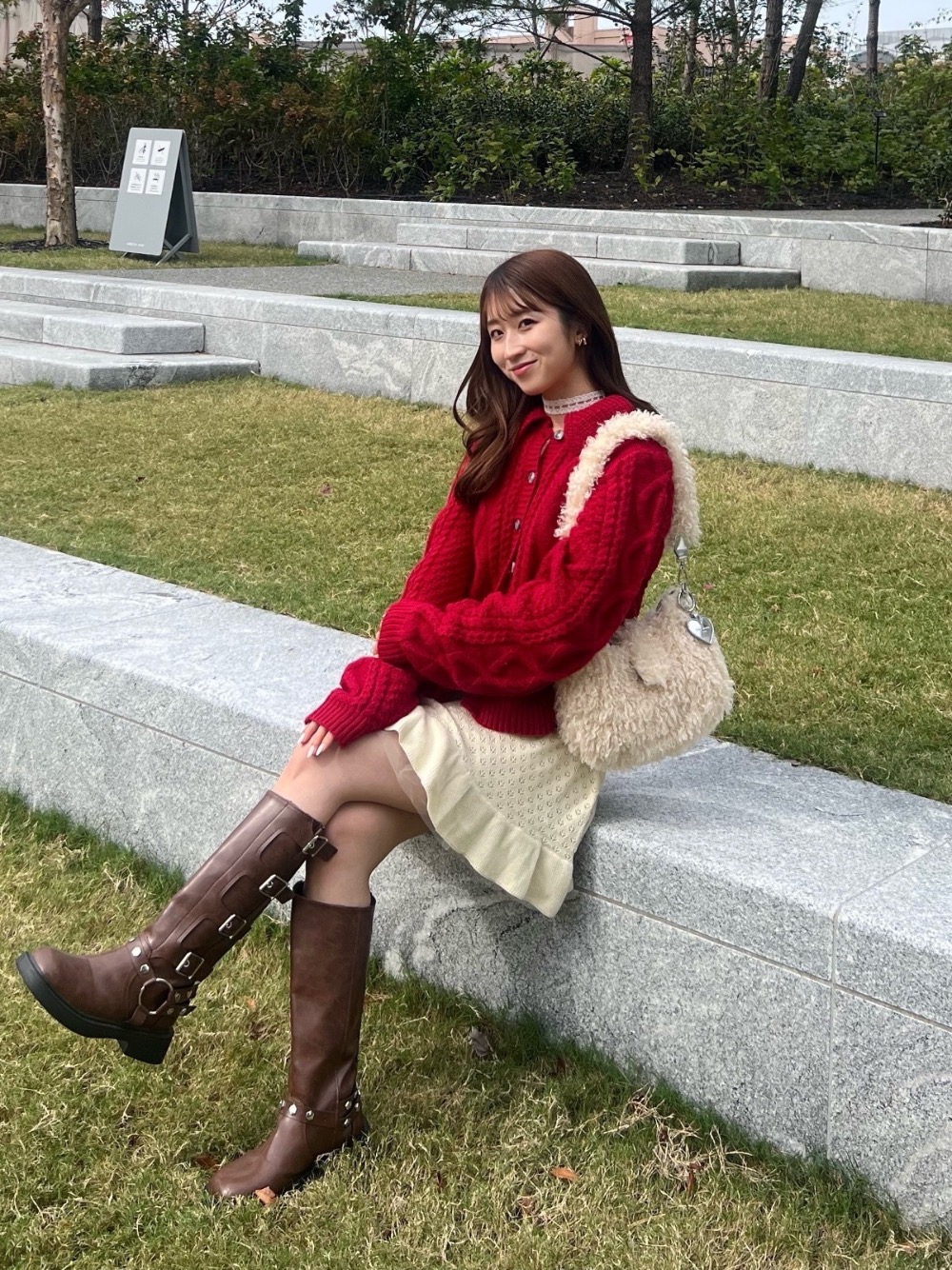 襟付きケーブルニットカーディガン | NANAE | TINA：JOJUN | ルクア