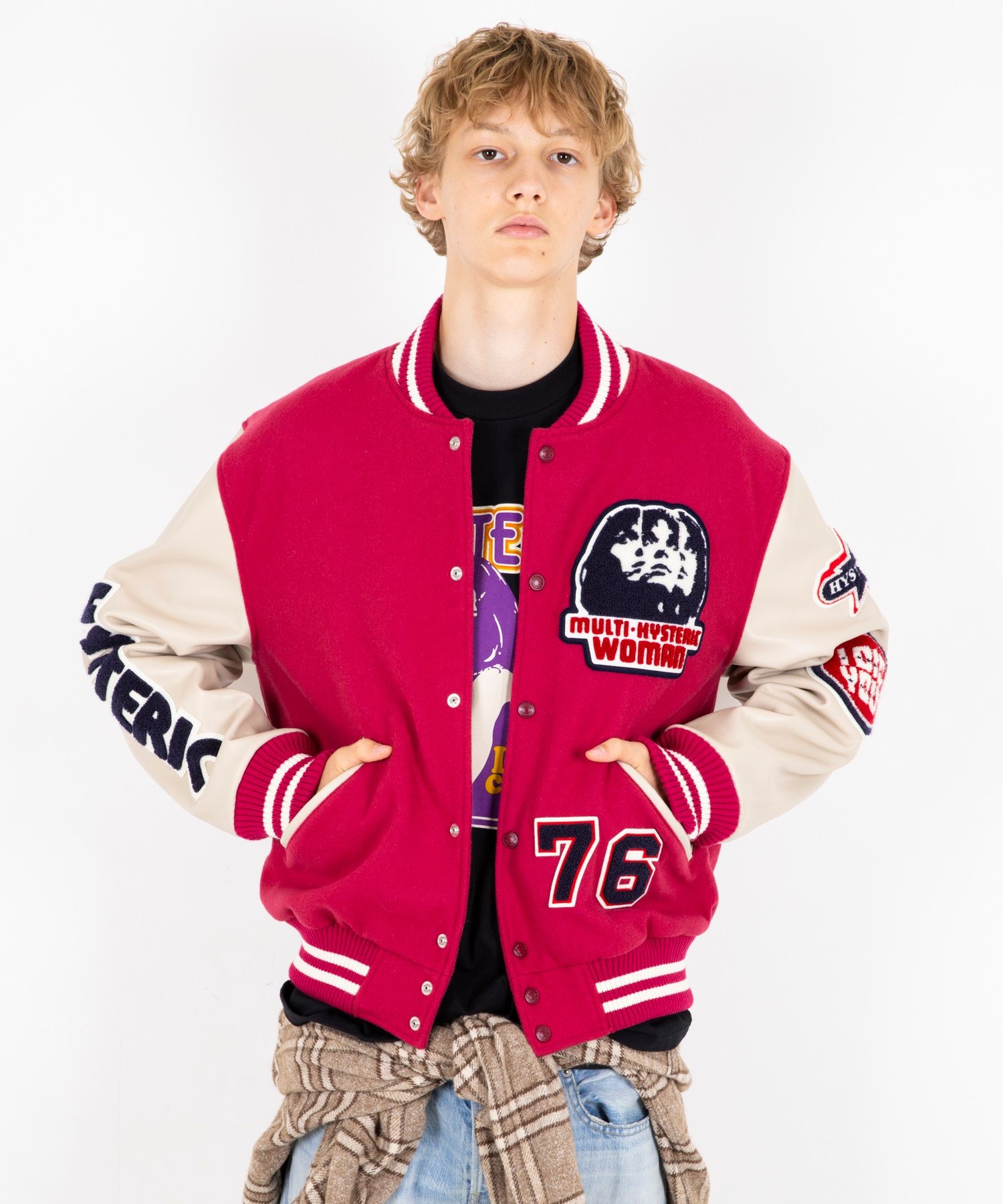 HYSTERIC GLAMOUR No see evil スタジャン Lサイズ HYSTERIC GLAMOUR