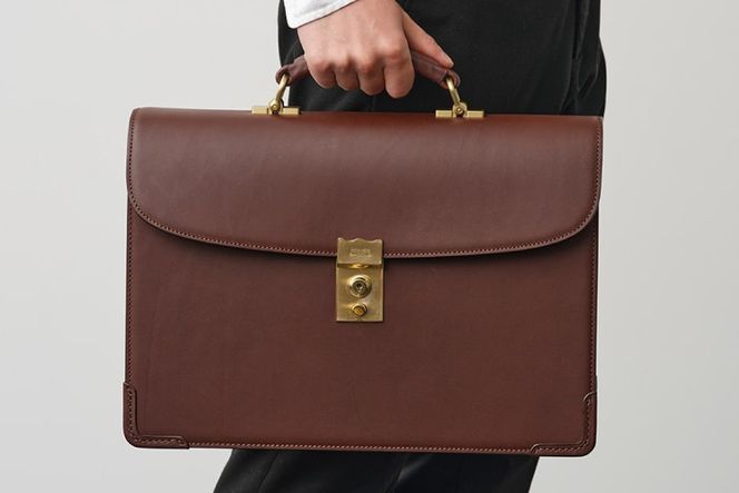 SOMES フラップブリーフケース （ブラウン）EX-33 [ソメスサドル