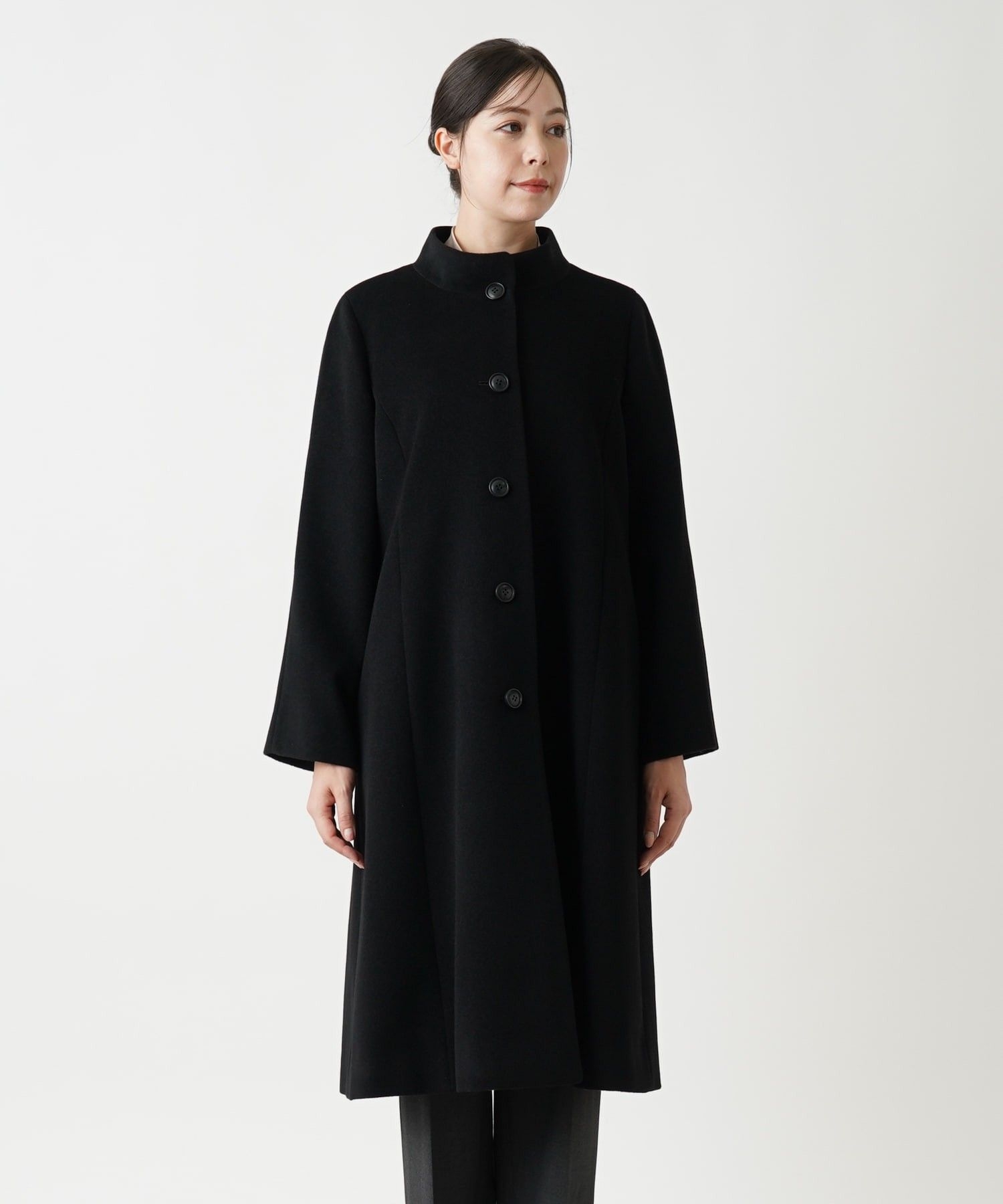 カシミヤハイネックコート【深喜毛織】|レリアン プラスハウス