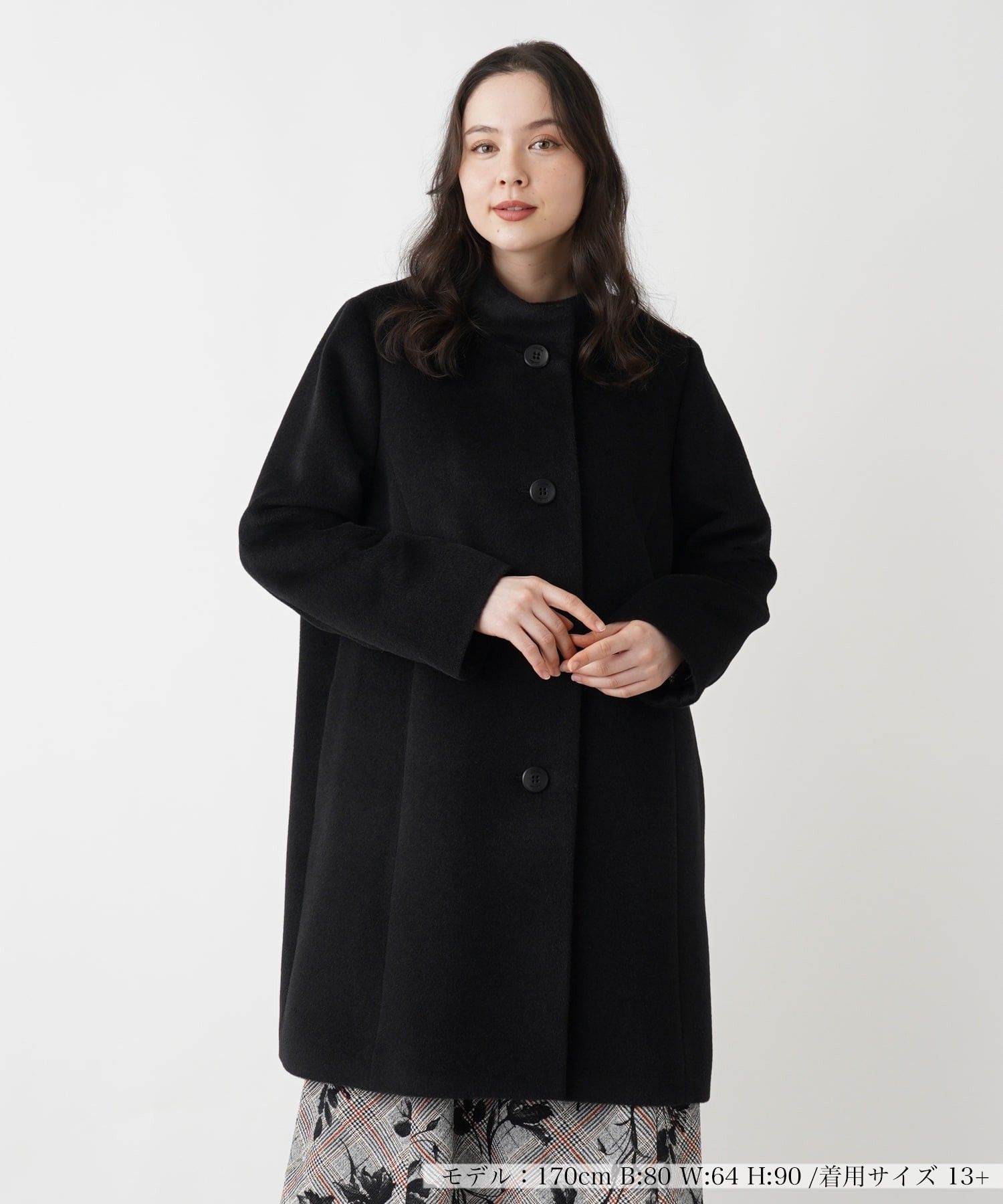 アルパカ混スタンドカラーコート|レリアン プラスハウス | レリアン