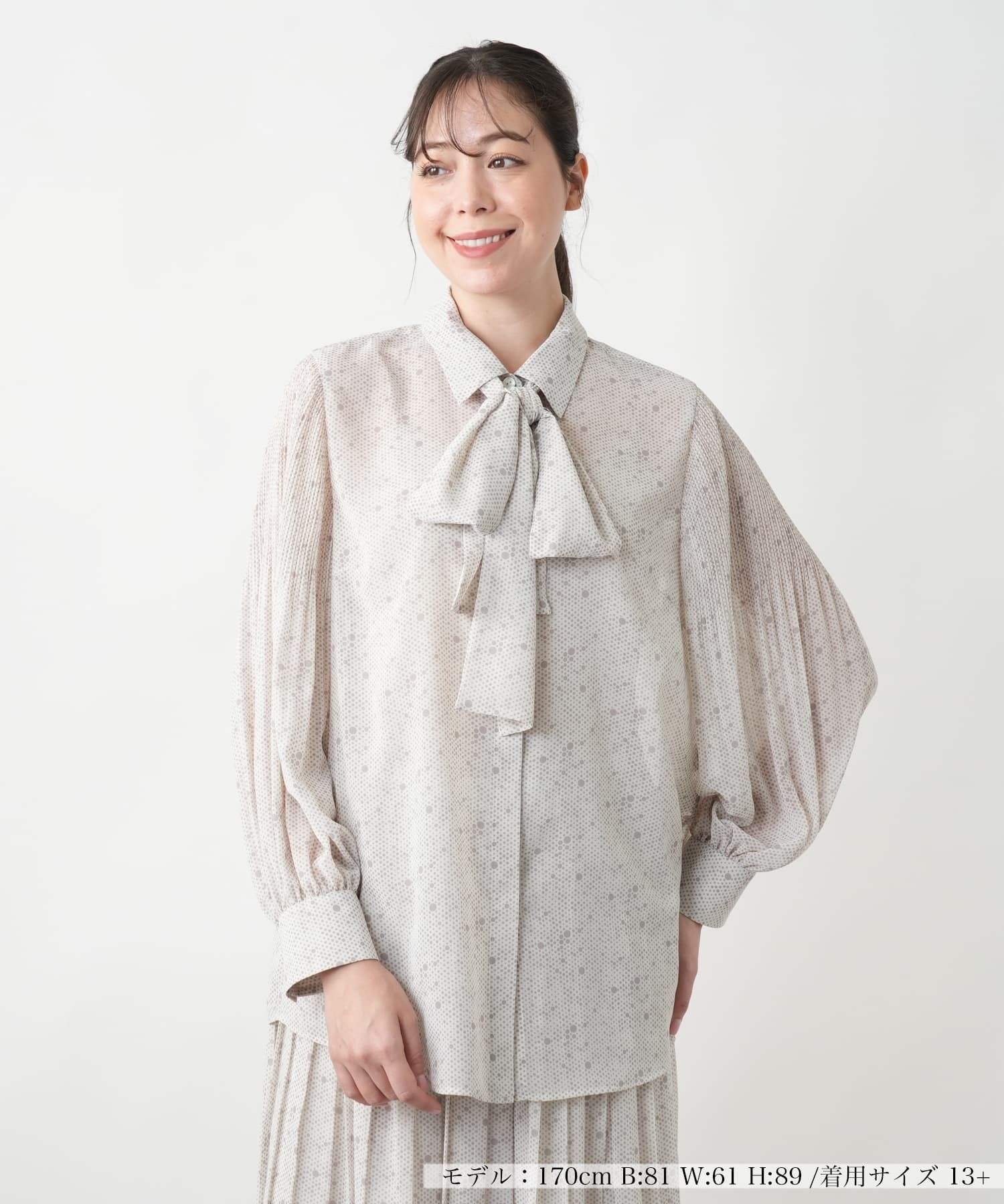 ウォッシャブル】ドットボウタイブラウス【BOURGE】|レリアン プラス