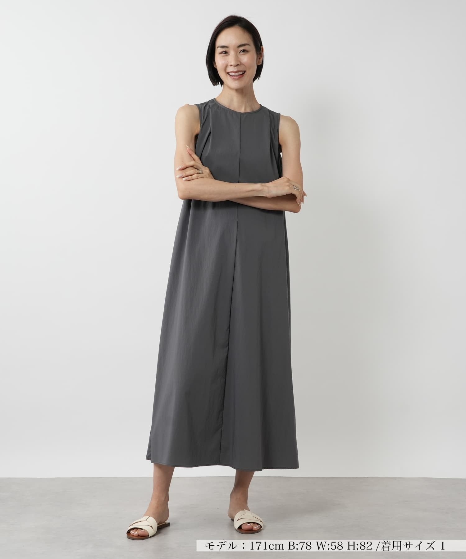 新品タグ付き】Theory ノースリーブワンピース グレー 9号 Theory