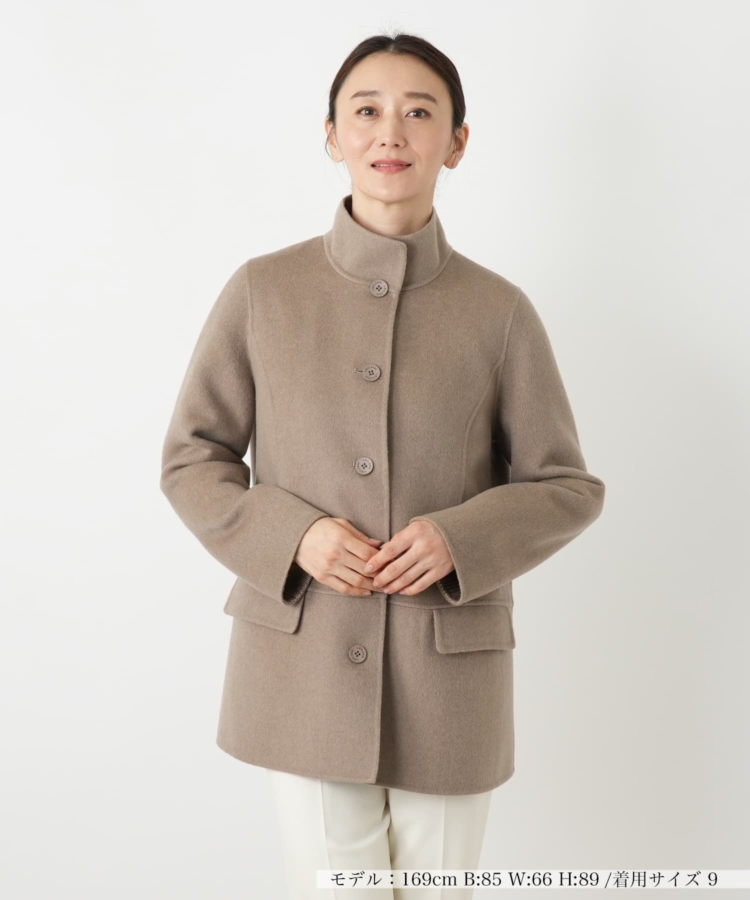 カシミヤスタンドカラーショートコート|レリアン | レリアン公式