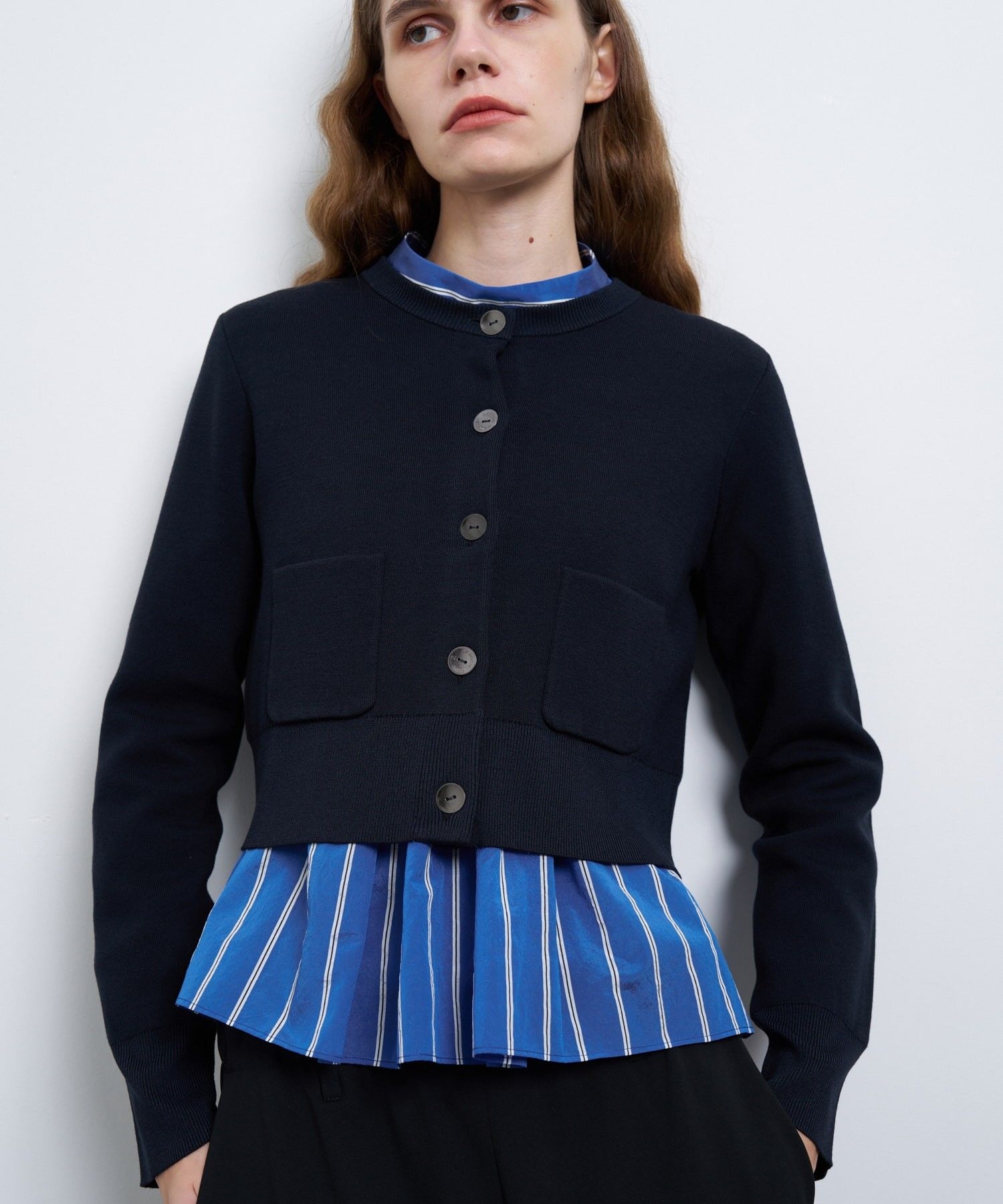 ダブルフェイスショートカーディガン|LANVIN en Bleu | LANVIN en Bleu