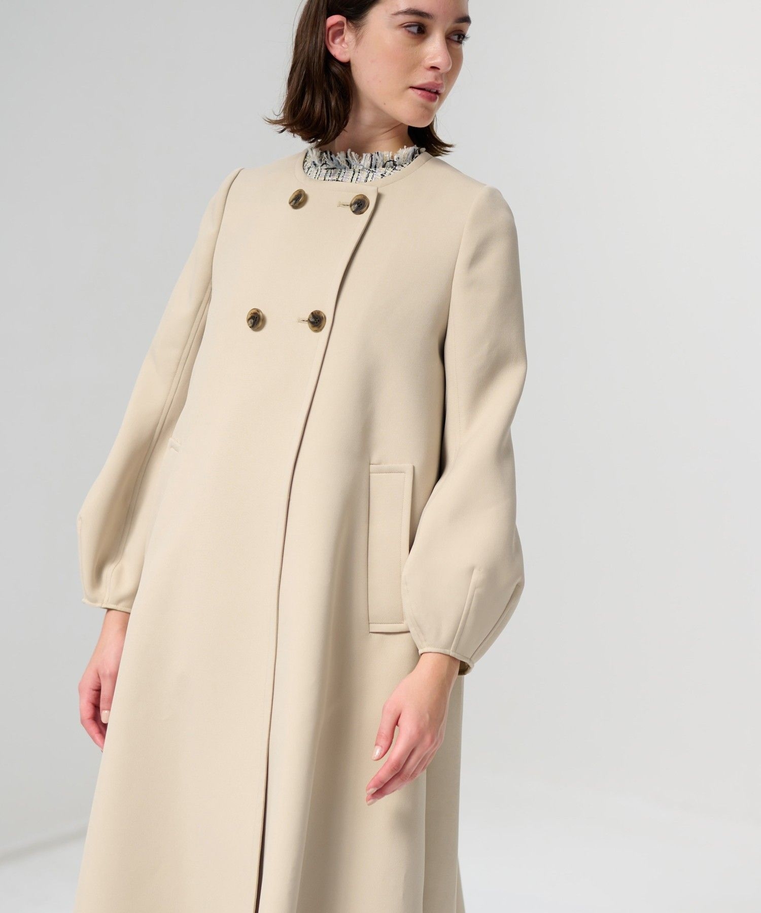 トリプルクロスコクーンスリーブコート|LANVIN en Bleu | LANVIN en