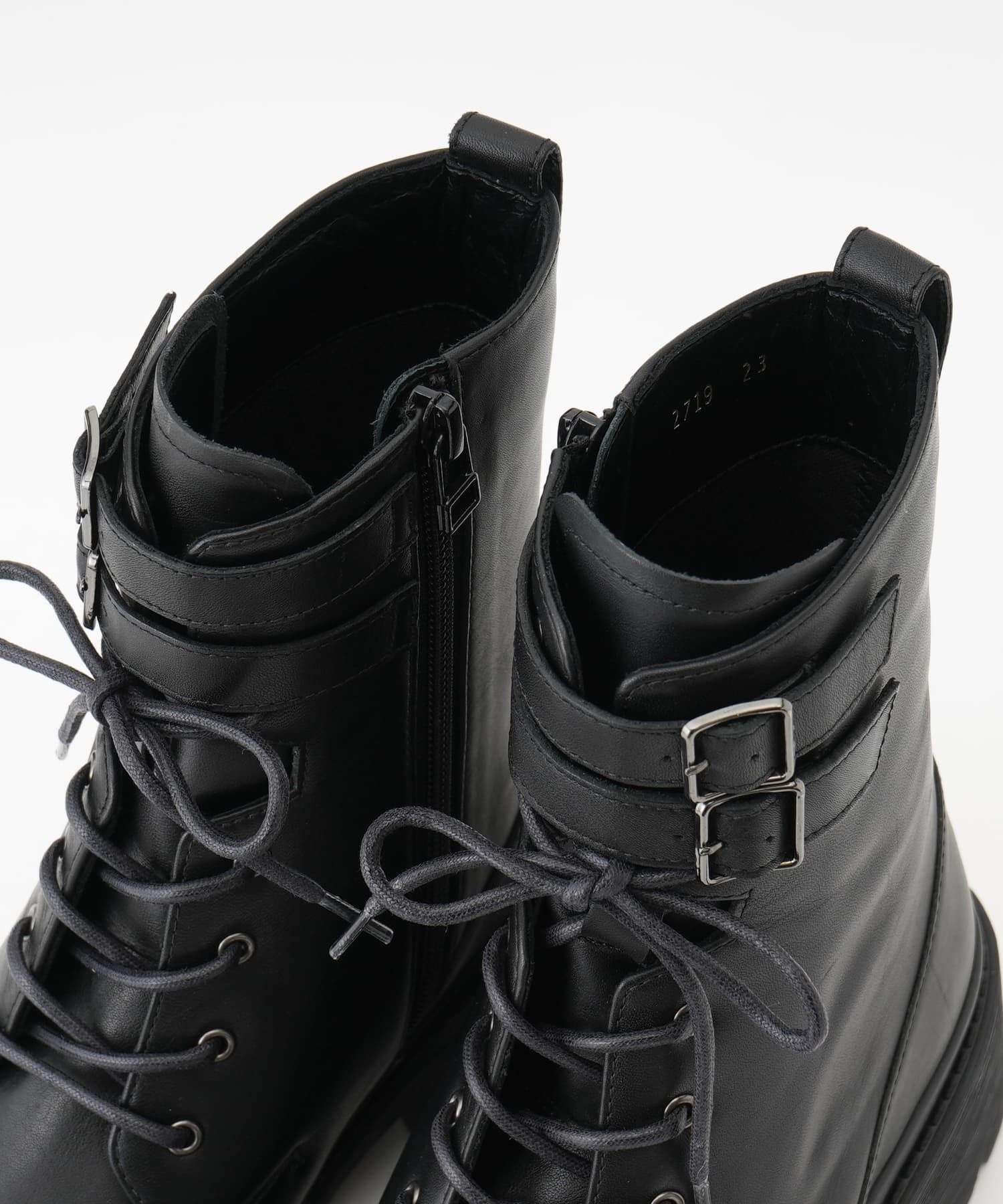 24.0～24.5cm】タンクソールレースアップショートブーツ|LANVIN en