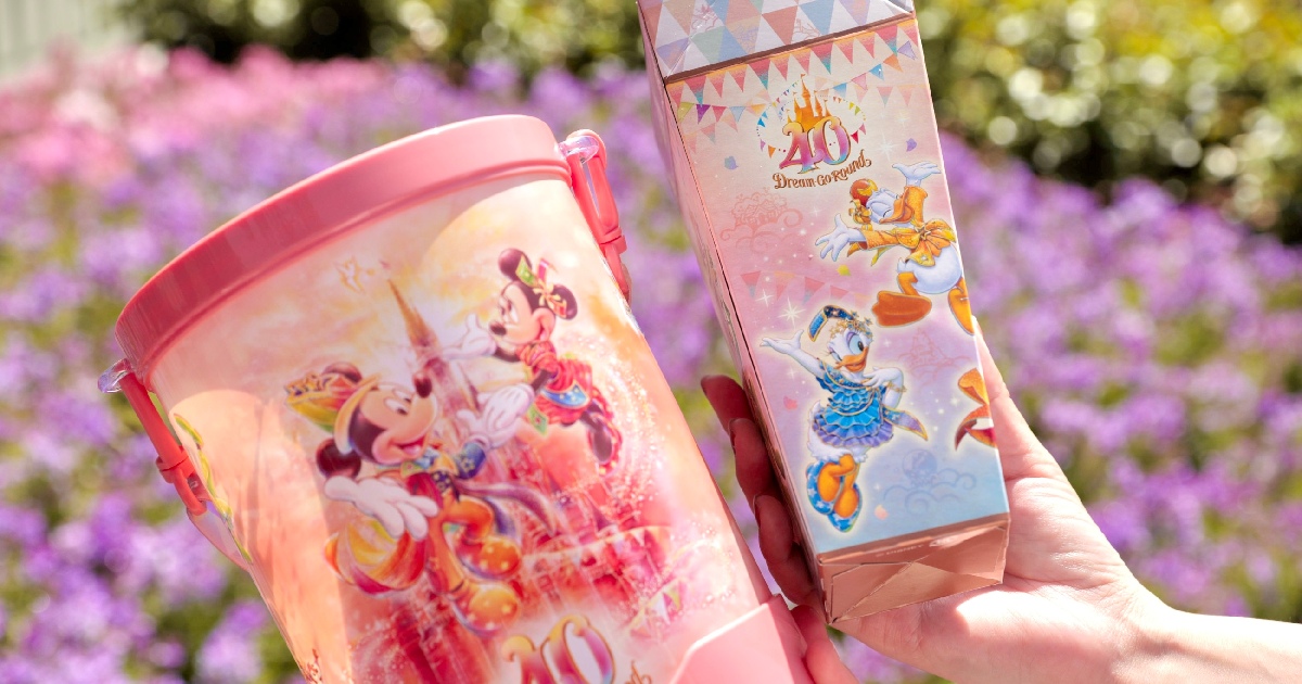 ディズニー 40周年】パステルピンクのポップコーンバケット！ 夜は光る