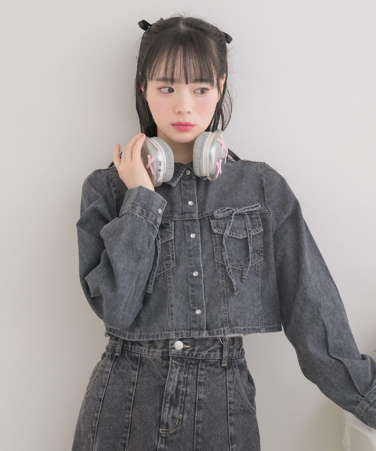 リボン付デニムSH|ems excite | RETRO GIRL ONLINE STORE レトロガール