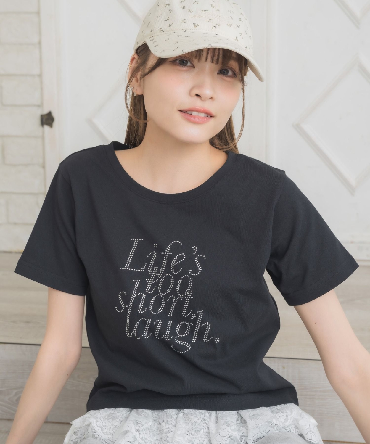 ラインストーンロゴTEE|ems excite | RETRO GIRL ONLINE STORE レトロ